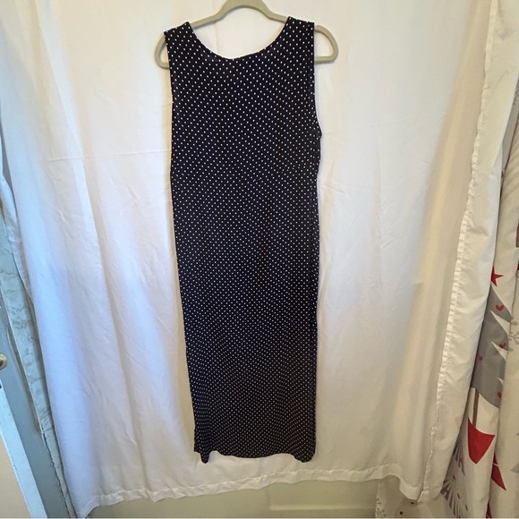 Jamie Brooke Navy Polka Dot Midi Dress | Size 14 | Rayon | Y2K Classic - Picture 6 of 6